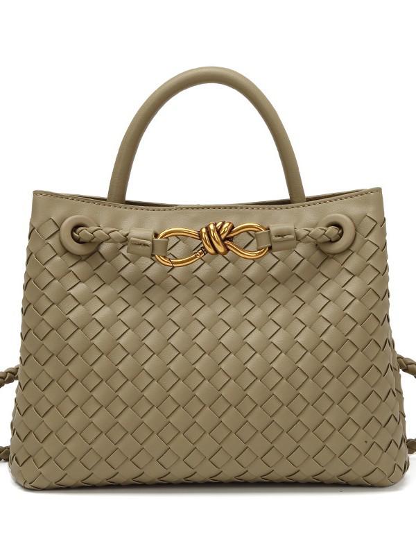 2025 Large Capacity Metal Buckle Woven Tote Bag - Women's Shoulder & Crossbody Fashion Handbag