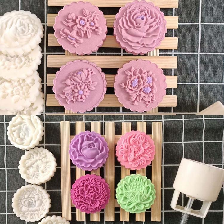 Elegant Flower Pattern Dessert Maker Molds Holiday Pastries Tool Cookie Dessert Cutter Hand Pressure Dessert Molds