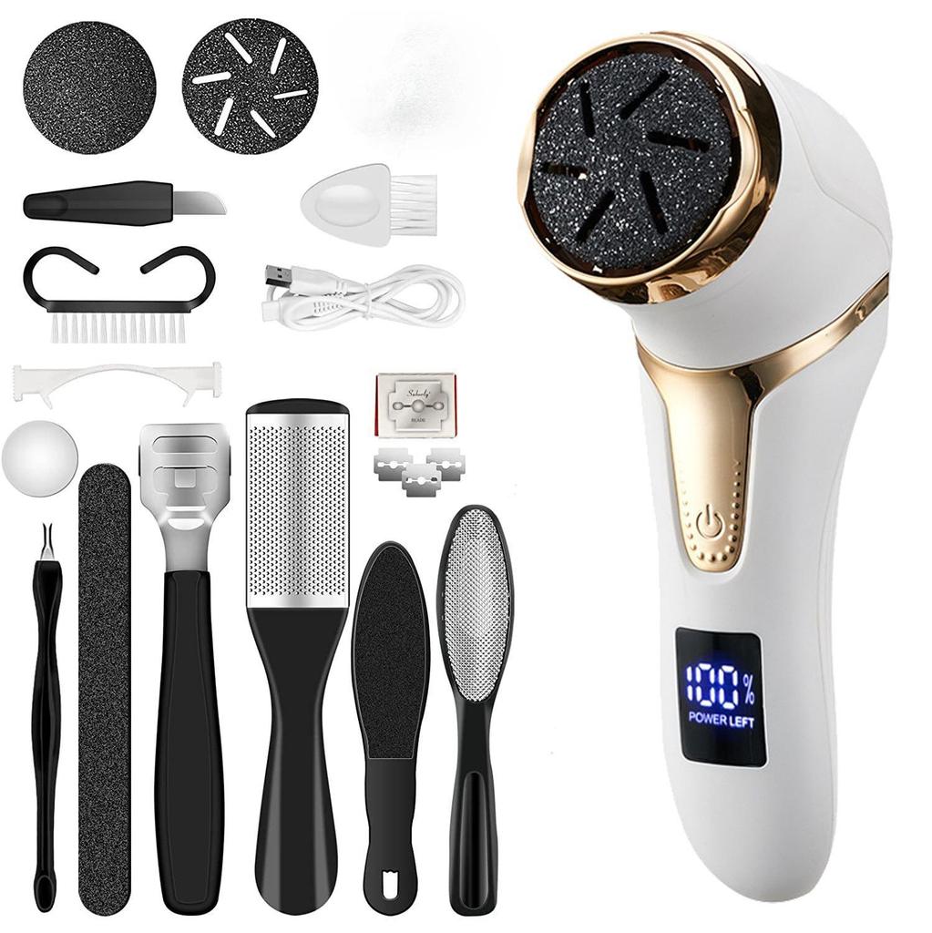 Rechargeable Waterproof Electric Foot Exfoliator with Digital Display