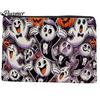 Thick Canvas Bag Halloween Storage Bag, with Colorful Cartoon Ghost Print, Durable Portable Makeup Zipper Large Capacity Lightweight Travel Toiletry