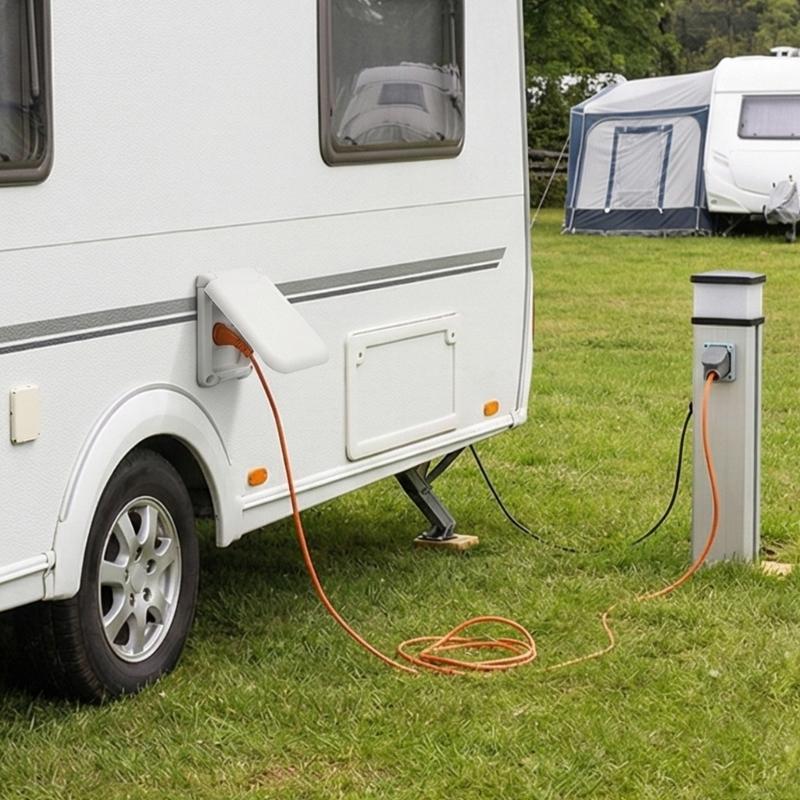 Vodotěsný ABS kryt zásuvky pro karavany a přívěsy, externí napájecí panel pro venkovní prostředí