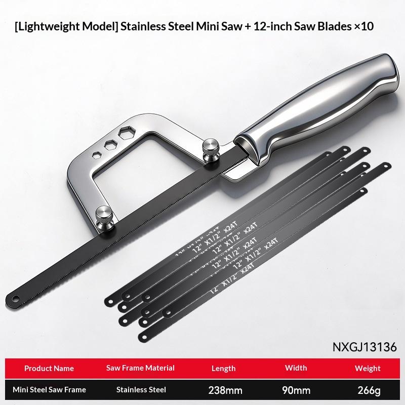 Mini Demir Testere Çerçevesi Paslanmaz Çelik El Testeresi Hızlı Değiştirilebilir Bıçak Ahşap Metal Kendin Yap Çalışmaları İçin Çok Fonksiyonlu Kesme Aleti