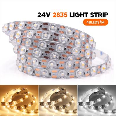 24V 12MM LED-Streifenlicht mit Linse 48 LEDs/M Flexibles Seillicht und Klebeband für Schlafzimmer Spiegel DIY Heimdekoration