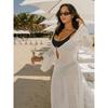 Summer New Beach Skirt Women Solid Sexy Knitted Hollow Beach Bikinis Swimsuit Outerwear Cover Up Sun-Protective Clothing