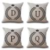 Stilvoller 26 Buchstaben Baumwollleinen Kissenbezug Kissenhülle Für Zuhause Sofa Deko 18 Zoll
