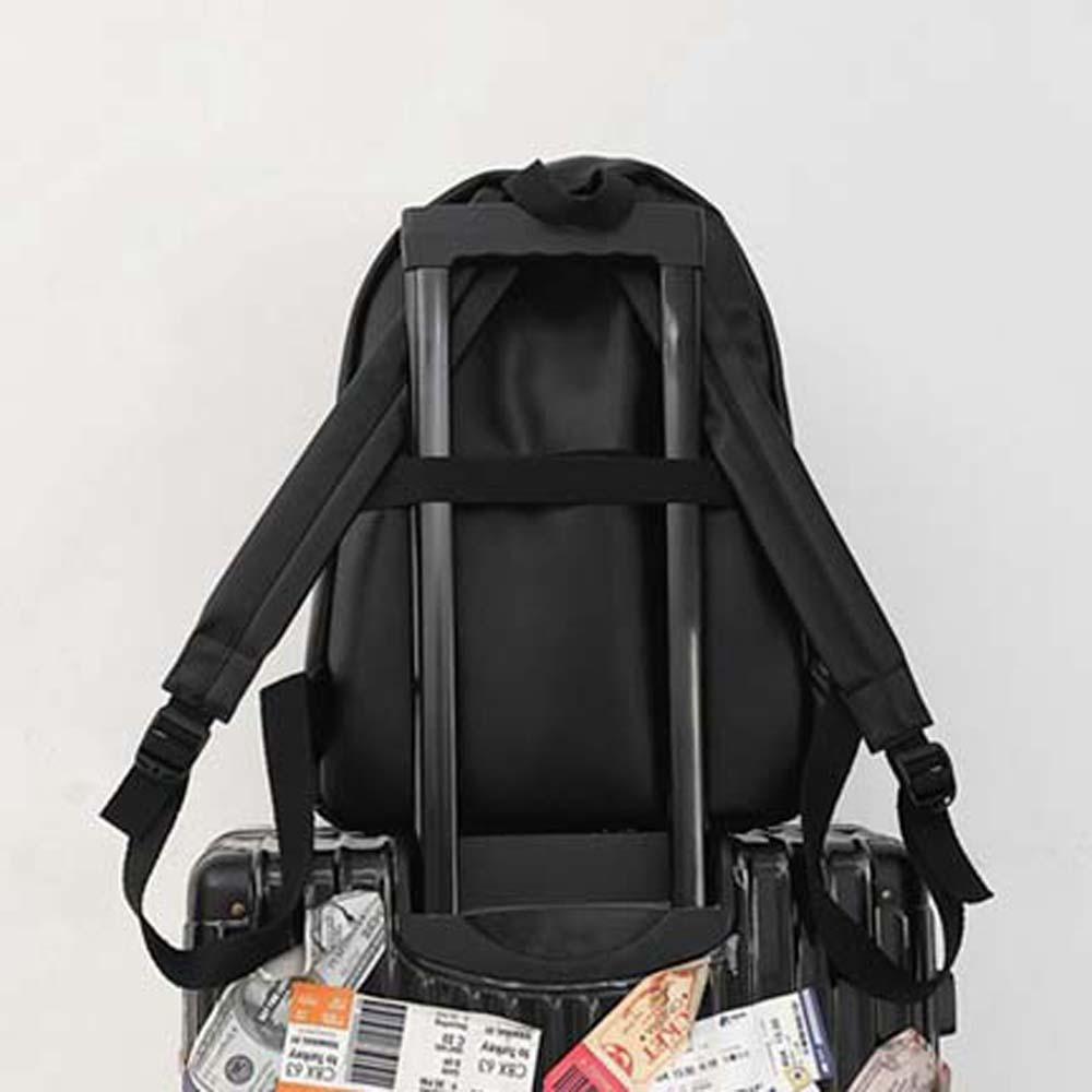 Large Capacity PU Leather Backpack Solid Color Unisex Couple Backpack Student School Bag  Men Women
