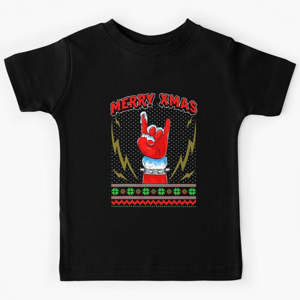 Heavy Metal and Rock Ugly Christmas Sweater Kids T-Shirt 120