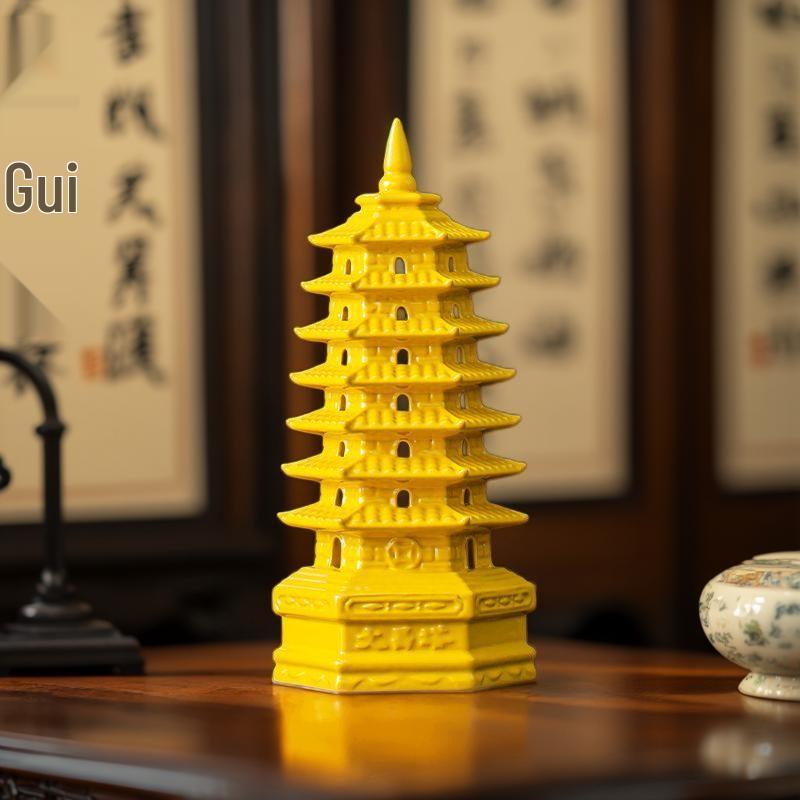 Keramisk Wenchang-pagodaprydnad: 7-, 9- eller 13-vånings handgjord dekoration för vardagsrum eller skrivbord