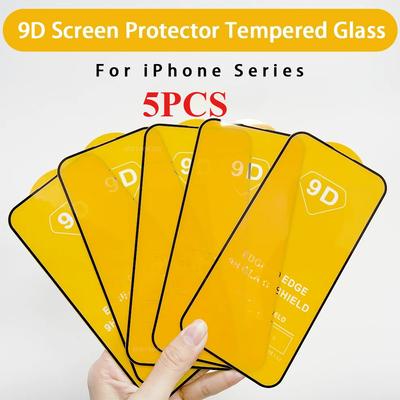 5 Pcs 9D Protetor De Tela De Vidro Temperado Para iPhone Série 17 Air 17 Pro 16 Plus 14 13 15 12 11 Pro Max Vidro Protetor