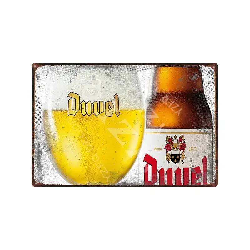 

Бельгийское пиво Duvel Винтажная металлическая жестяная вывеска Ретро настенные тарелки Бар Паб Искусство Домашний декор Декоративная табличка Ретро стиль Настенное украшение 20x30cm