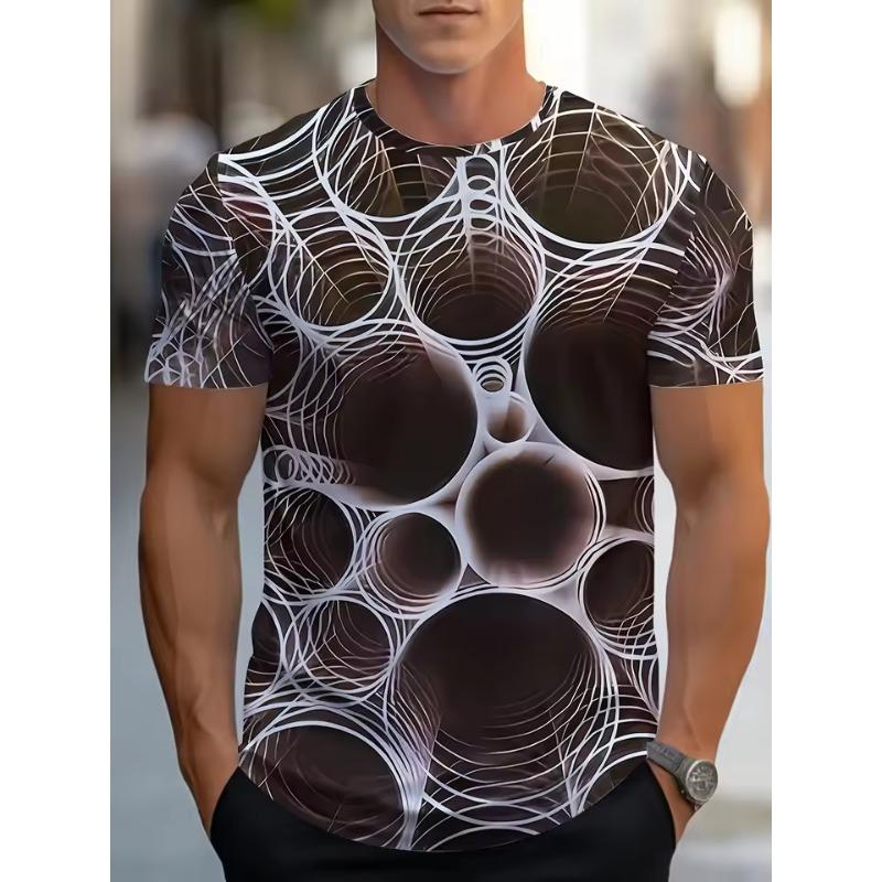 Camouflage Print Super Stretch 3D Printed T-shirt Men's Summer O Neck Loose Casual Tops Breathable Men's Short Sleeved T-shirt