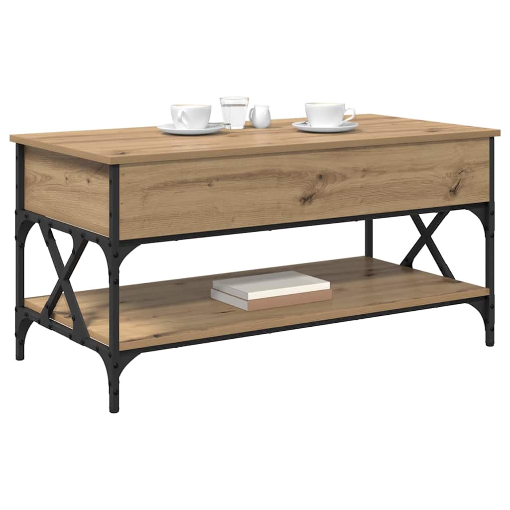Artisan Oak Coffee Table 100 X 50 X 50 Cm Engineered Wood
