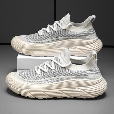Herren Sommer Mesh Schuhe Fly-gewebte vielseitige Einschlupf-Sportschuhe atmungsaktive Fly-gewebte Plateau-Freizeitschuhe High-Tide-Schuhe