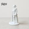Talos 3D Geprinte Napoleon Standbeeld met Militaire Jas, Tulband & Perkamentrol, Vintage Historisch Bureau Decor Figuurtje, Mat Witte Sculptuur voor Boekenkast