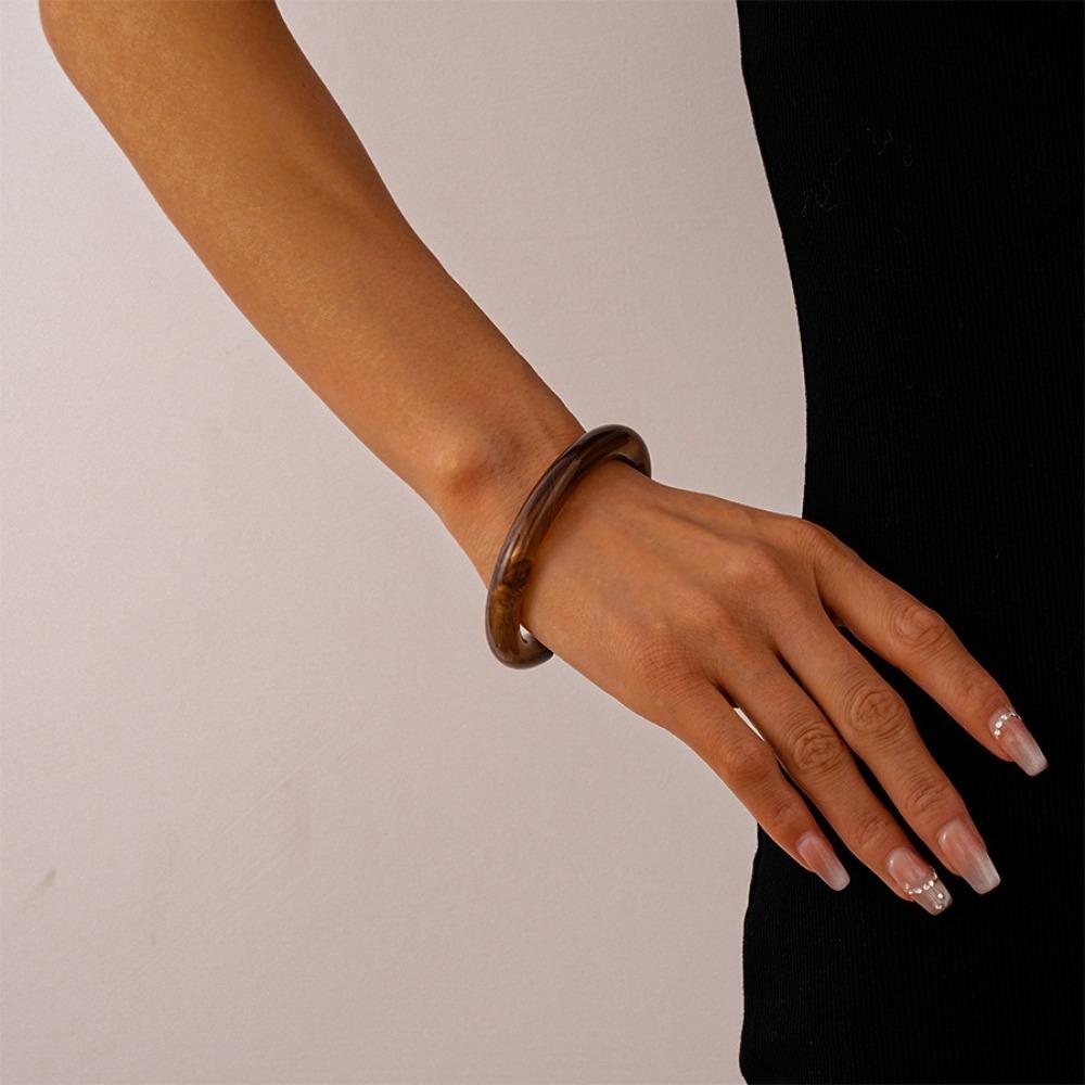 Kreisförmiger Geometrischer Harzarmreif Böhmisch Retro Handring Temperament Öffnungsarmband Dekoration