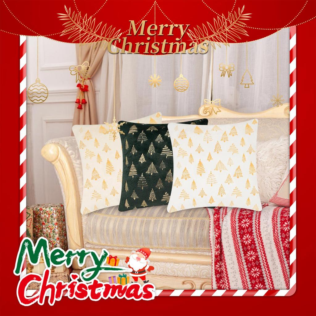 Christmas Tree Gold-stamped Double-sided Pillowcase Cushion Cover Atmosphere Decoration Cushion Cover