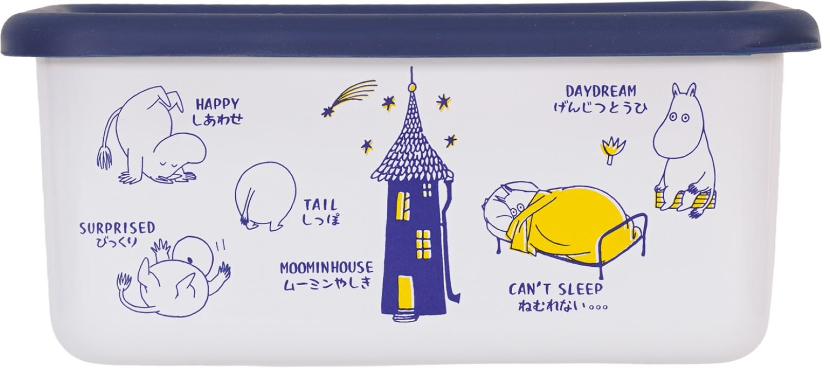 Fuji Enamel Moomin Various Deep Square Container M Moomin 1.1L MOYA-DM.B