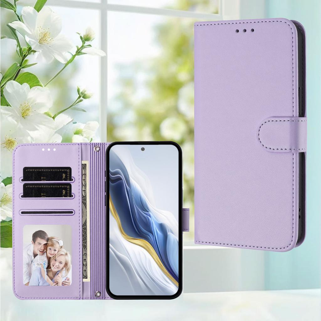 Suitable for iPhone 17E, leather-textured solid color business case, Apple 16 card slot hand strap flip cover protective case