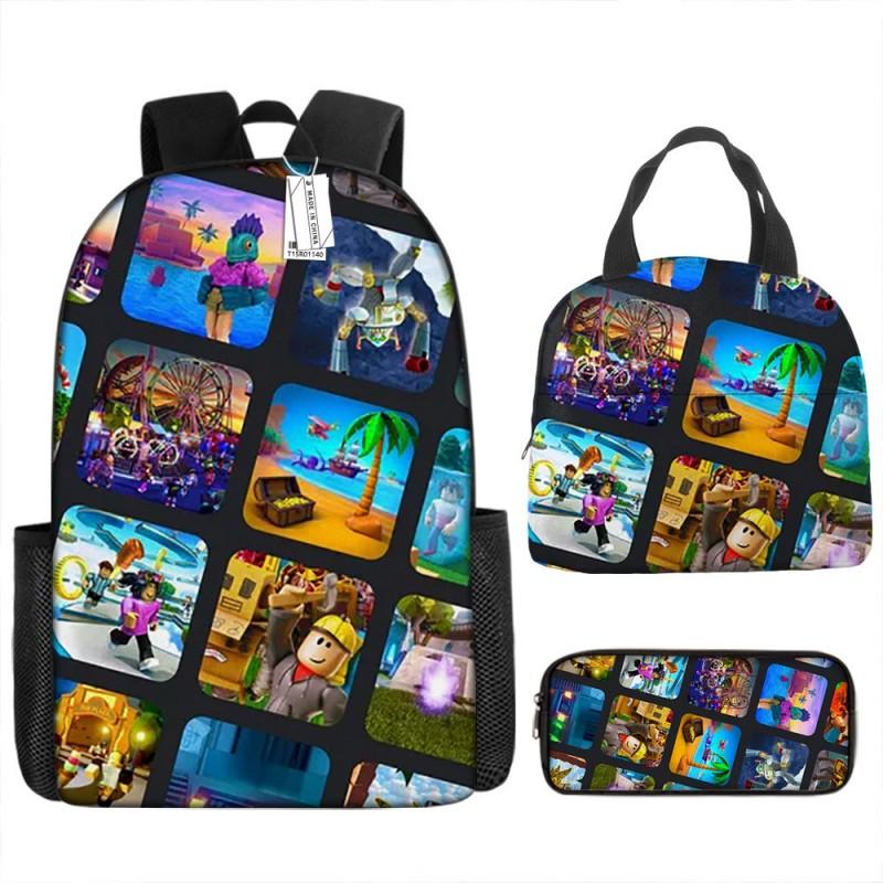 Bērnu ROBLOX tēmas skolas mugursomu komplekts