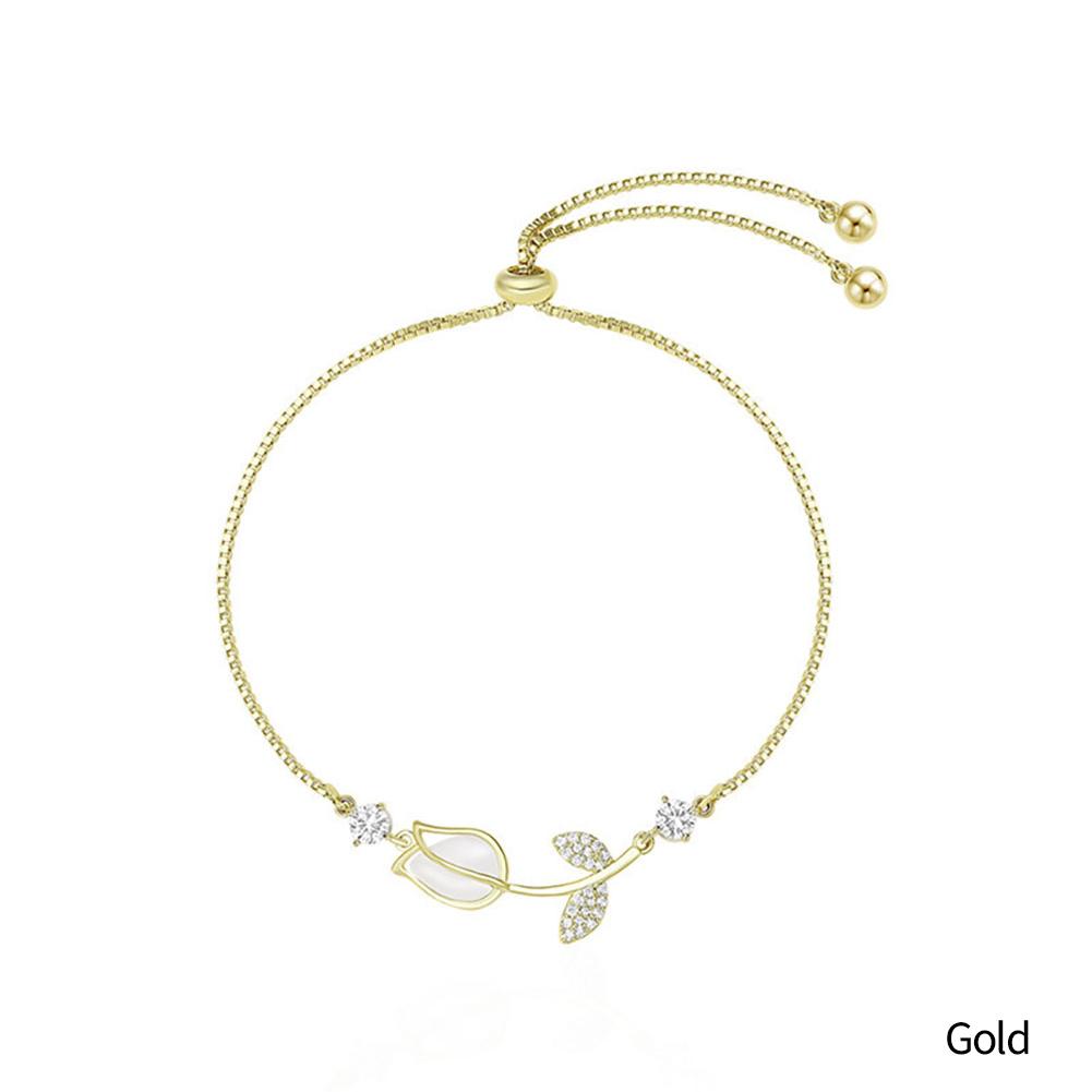 

Модный браслет-тюльпан, чувство дизайна, женский, для меньшинства, для пожилых, опаловый, для подруг, ручное украшение, подарок