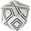 MOCOFO Decorative Square Pouf Cover for Bedroom Boho Cotton Unstuffed Pouf Footstool (Black Diamond,18x18x18)