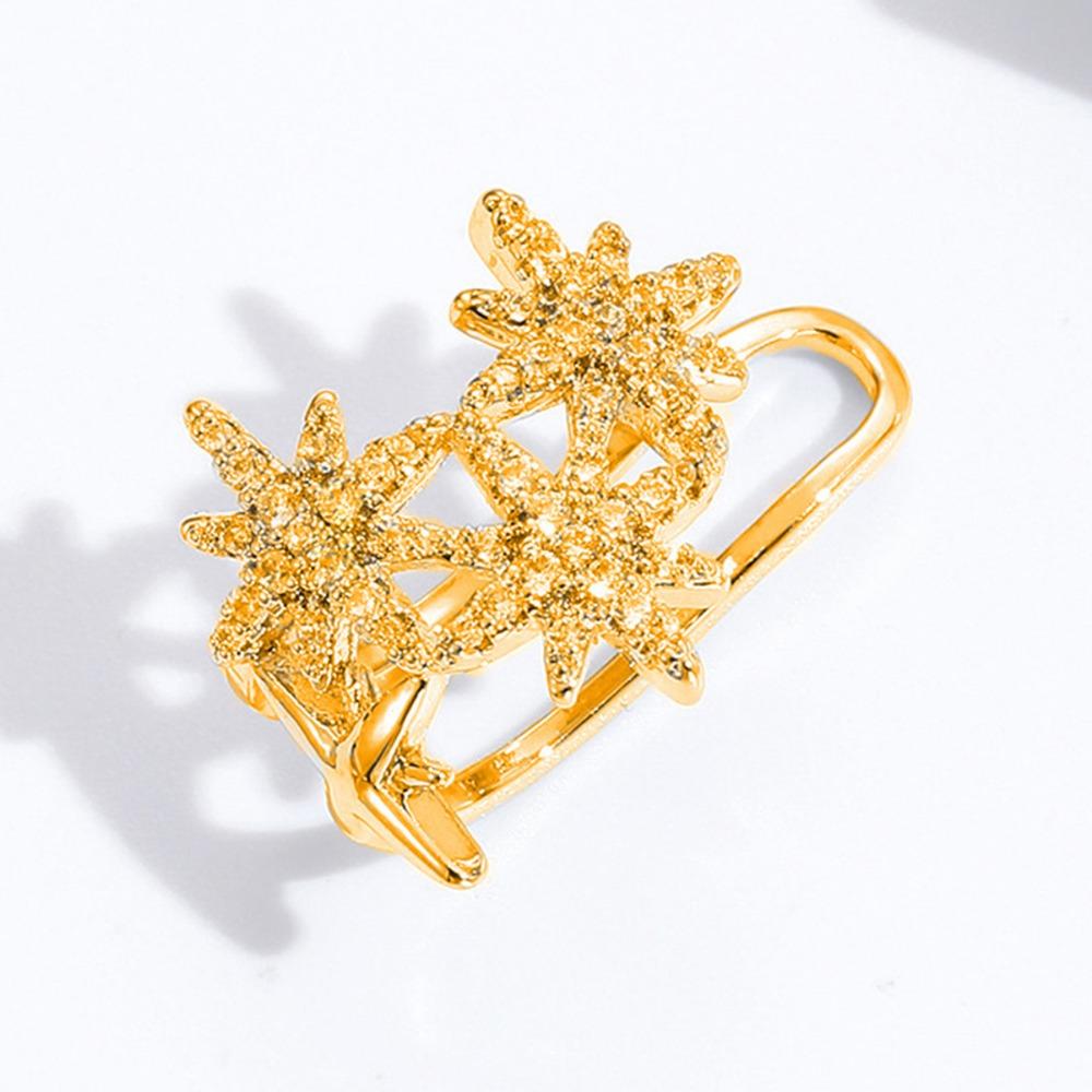 

Copper Shiny Starry Earbone Clip No Piercing Korean Style Flashing Zircon Star Earrings Fashion Jewelry Cartilage Clip золотой