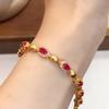 Pearl Sand Light Gold Zircon Oval Bracelet - Elegant Court Style, Luxurious Design for Women