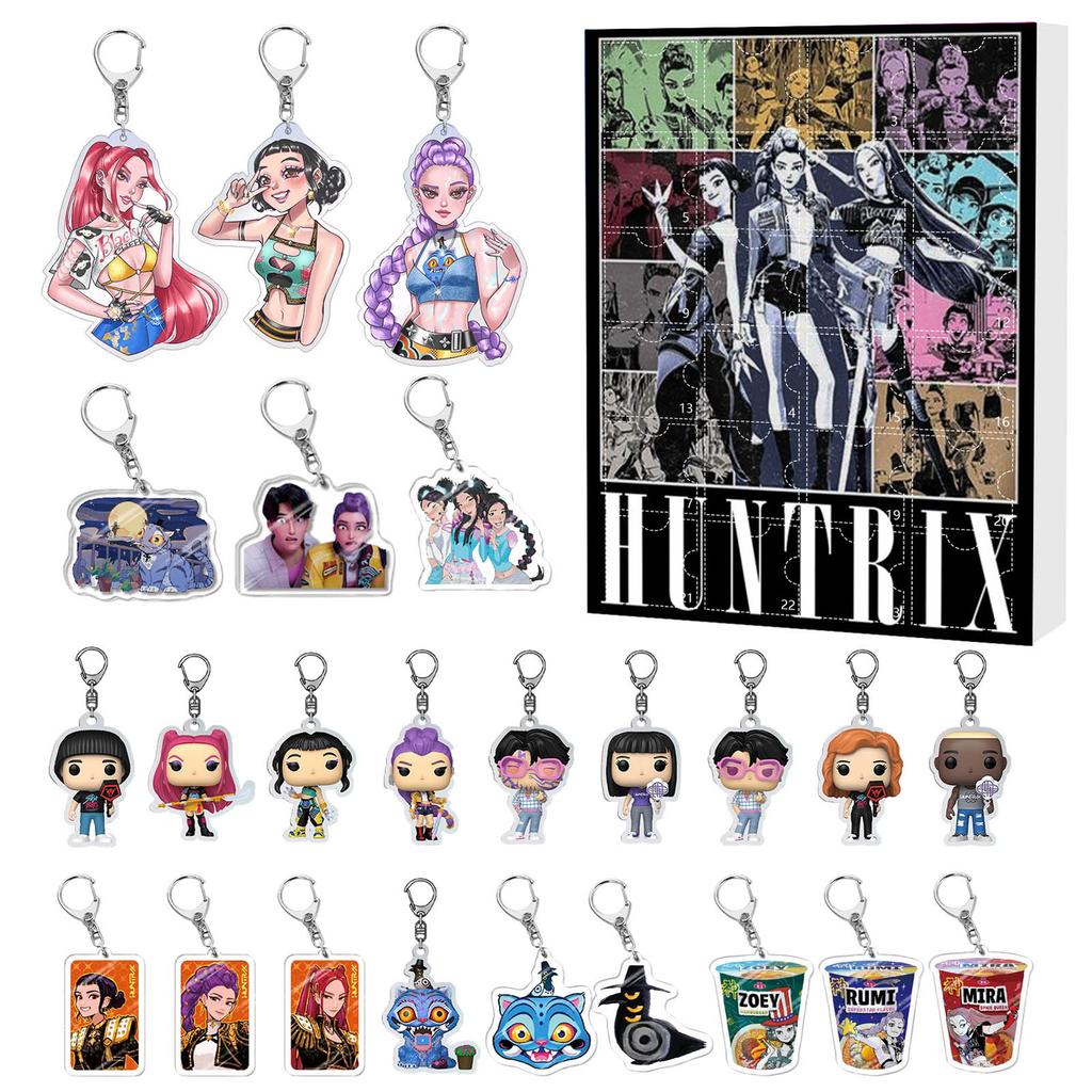 KPOP Witch Hunt Christmas Countdown Calendar Blind Box Car Flat Acrylic Keychain Pendant