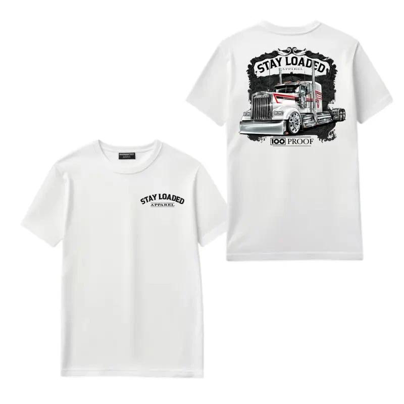 Stay Loaded 100 Proof Truck Shirt, Semi Truck Graphic Tee, Heavy Hauler Apparel L