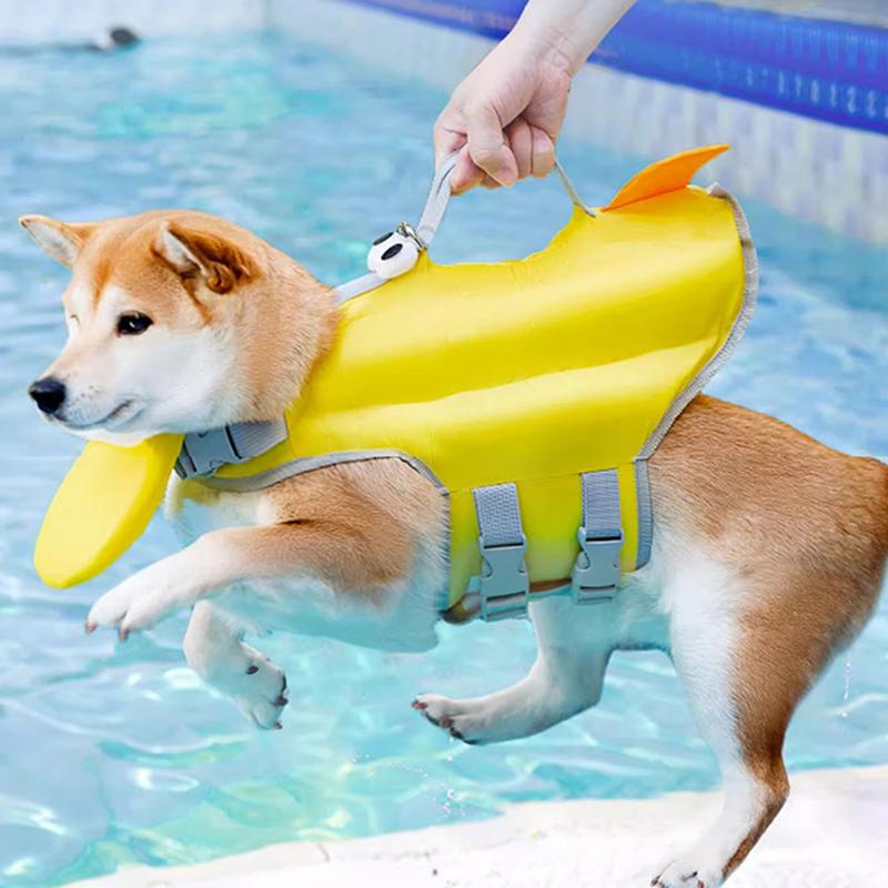 Gilet di salvataggio per cani da piscina estiva Giubbotto di salvataggio per animali domestici per nuoto Vestiti di sicurezza per cani Asciugatura rapida Costume da bagno per cani Costume di sicurezza per animali domestici per nuoto