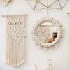 Cordeau Macramé A34R Cordelette Coton Naturel 3mm Avec Anneau en Bois Bâtonnet en Bois Pour Anneau de Dentition DIY Kit Macramé Support Mural pour Plantes