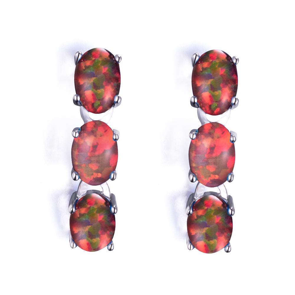 Three Purple Earrings Womens Fashionable and Versatile Earrings