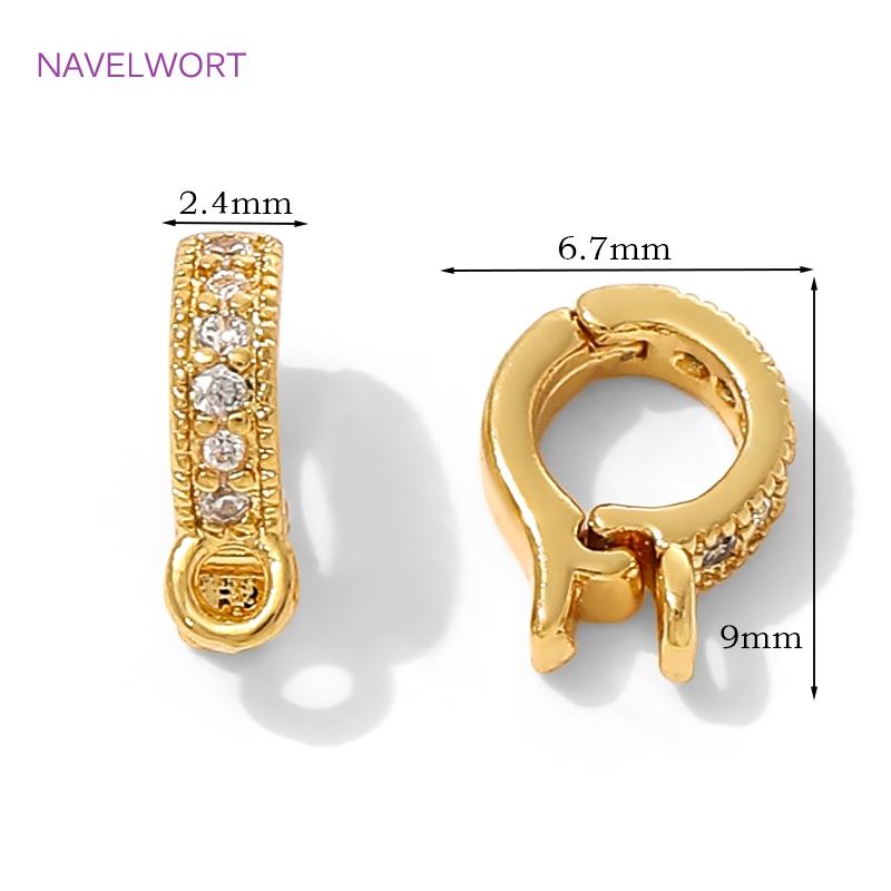 18K Gold Plated Hinged Necklace Enhancer,For Jewelry Making Supplies Pendant Bail Clasps Connector Fastener DIY Accessories