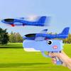 Dinosaur Airplane Launcher Toy Hand-Powered Glider with Soft Foam Aircraft Outdoor Flying Toy Fun Gift for Boys Girls