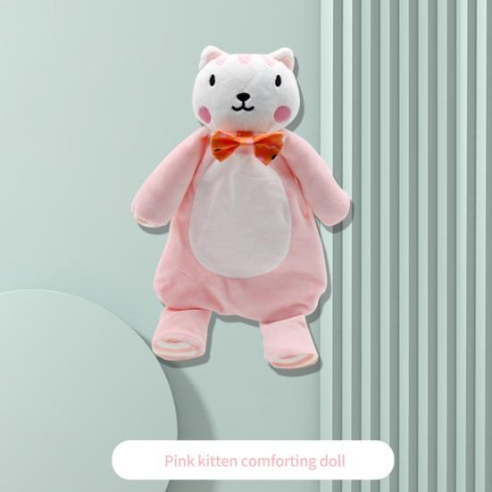 Baby Plush Toy Cute Cartoon Animal Dog/Penguin/Rabbit Tie Design Soft Touch Built-in Sound Paper Sleep Companion Gift Newborn Stuffed Comforting