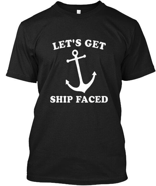 Футболка  Let s Get Ship Faced  с якорем, сделано в США, размеры от S до 5XL 2XL