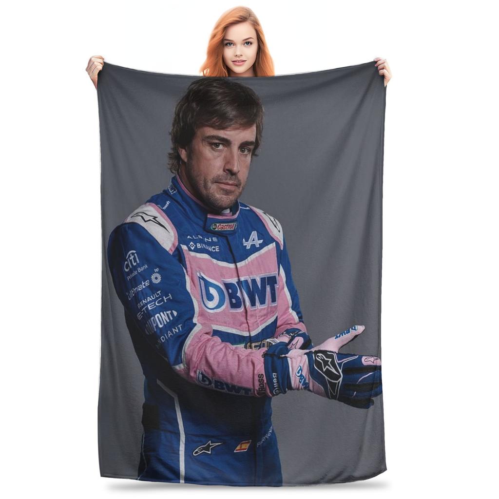 Flannel Throw Blanket Fernando Alonso Saint Warm Plush Blankets Soft Bedspread for Bed Living room Home Travel Couch