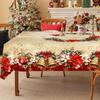 Vintage Christmas Tablecloth Poinsettia Bell Table Cover Christmas Decorations for Home 2026 Xmas Gifts Navidad Noel New Year