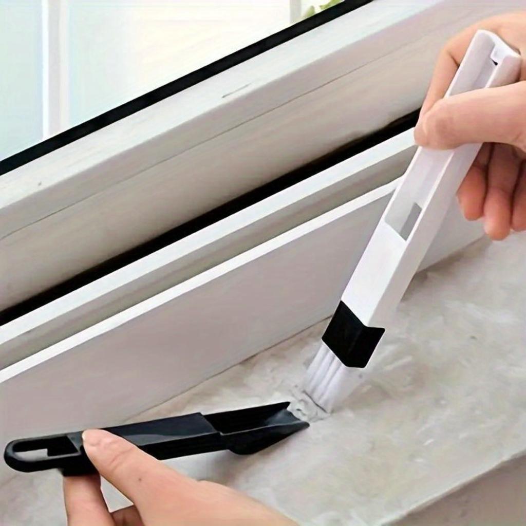 10/1  Window Track Cleaning Brush Detachable Door and Window Eaves Brush,Glass Corner Cleaner,Plastic Edge Gap Cleaner That Does Not Require Charging