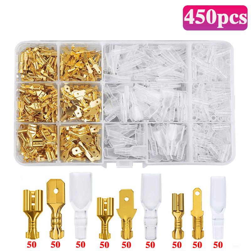 1050PCS Crimp Terminal Electrical Connector U/O Shaped Splicing Termination 2.8/4.8/6.3mm Wire Connector Cable Termination Plier