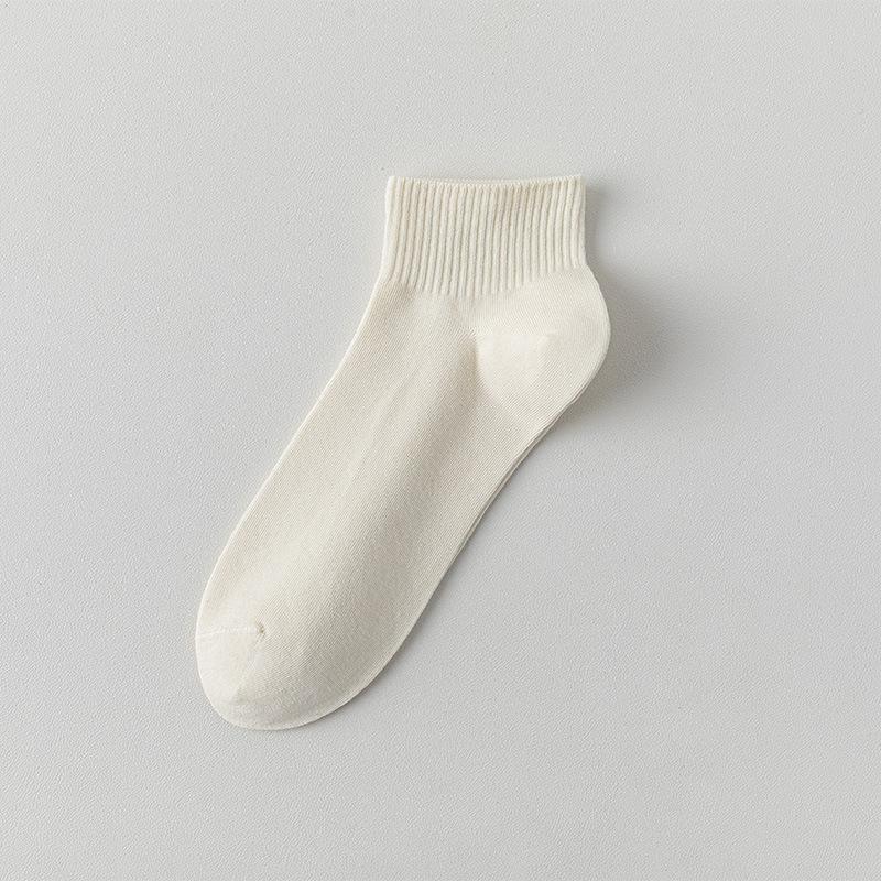 Solid Color Handmade Eye-To-Eye Breathable Sports Socks Fashionable Versatile Combed Cotton Sweat-Absorbing Business Casual Socks