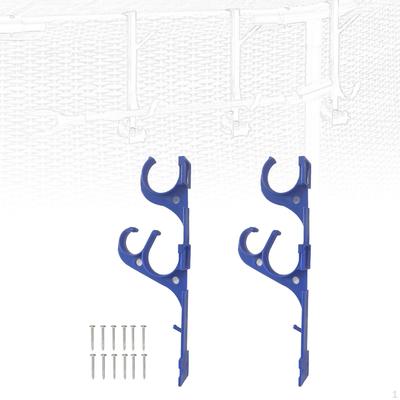 2x Pool Pole Hook Hanger Flexible Brush Tool Holder Leaf Skimmer Net for