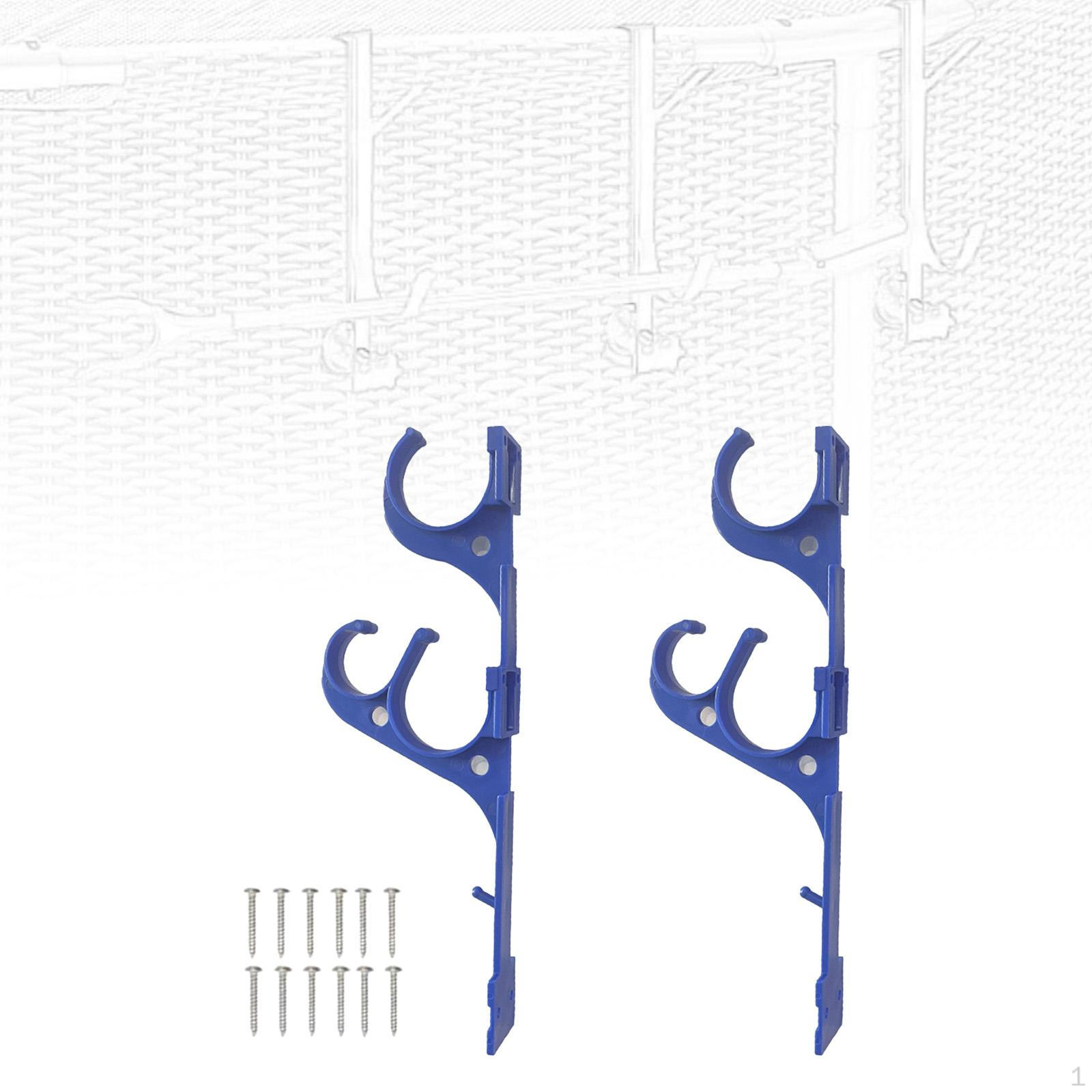 

2x Крючок для шеста бассейна, вешалка, гибкий держатель для инструментов-щеток, сетка для скиммера листьев для