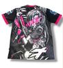 Men's New Cyberpunk Bulma Jersey - Dragon Ball Anime, Black & Pink, Capsule Corporation Logo, V-Neck Short Sleeve for Fans