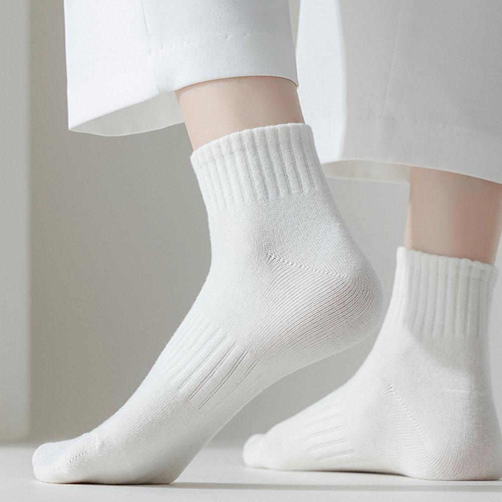 5 Paar Damen weiße Socken aus Baumwolle, rutschfeste Sportsocken, Y2k, Harajuku, Lolita, kurze Socken, Set