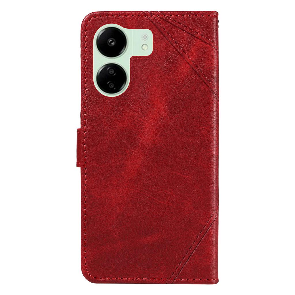 For Xiaomi Redmi 13C 5G/13C 4G/13R 5G/Poco C65 4G/Poco M6 5G Case PU Leather Stand Phone Cover Geometric Lines