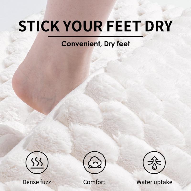 Memory Foam Quick-Dry Bath Mat - Absorbent Floor Mat for Shower, Bathroom, or Entrance.
