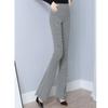 Micro Flare Pants Plaid High Waist Drape Pattern Full Print Trousers Spring New Thin Casual Houndstooth Women Pants Chic Vintage