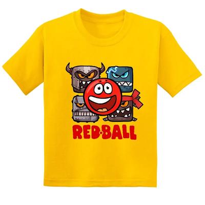 Promoção Imperdível Camiseta Infantil Estampa Cartoon Bola Vermelha 4 Engraçada Roupas para Meninos e Meninas Verão Casual Algodão Manga Curta Camiseta