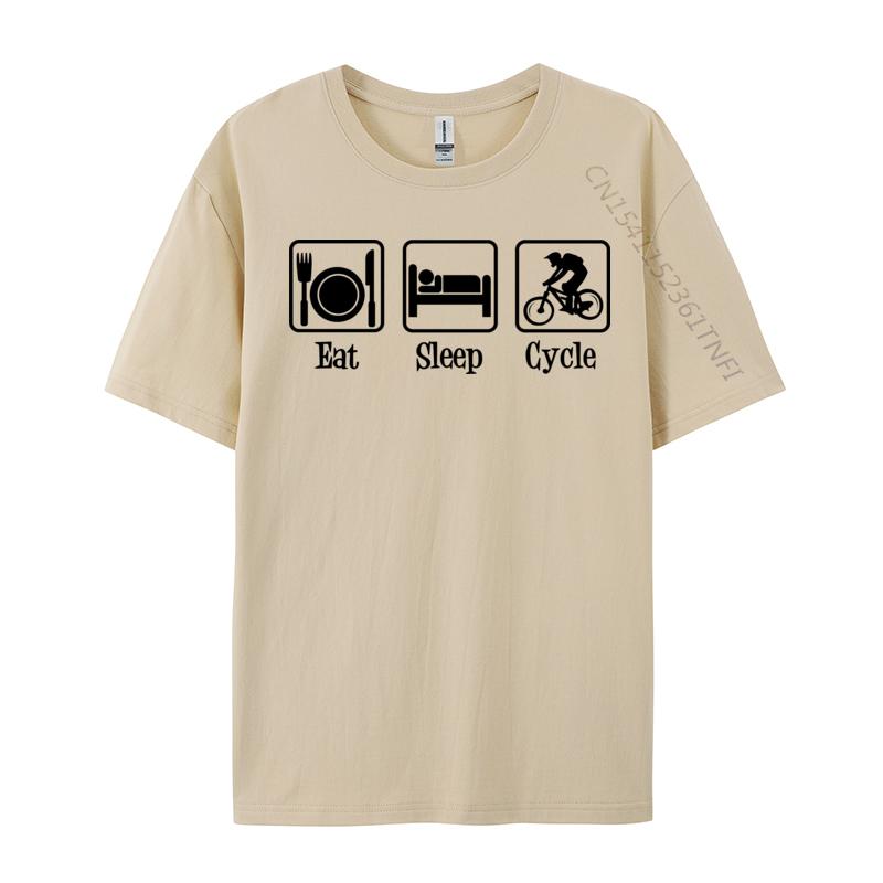 Eat Sleep Cycle Tshirt Design Tops Shirt Cute ONeck Printing 100 Cotton Mens T Shirts Printed Drop Shipping
